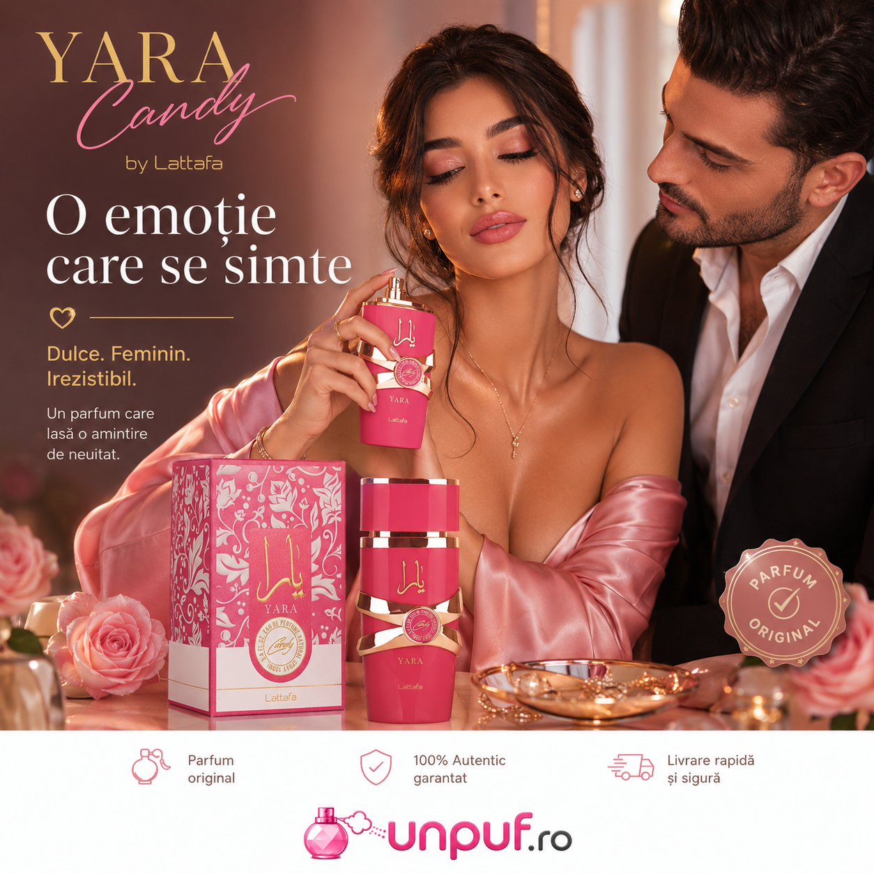 Lattafa Yara Candy parfum feminin dulce, o emoție care se simte, parfum original pentru femei